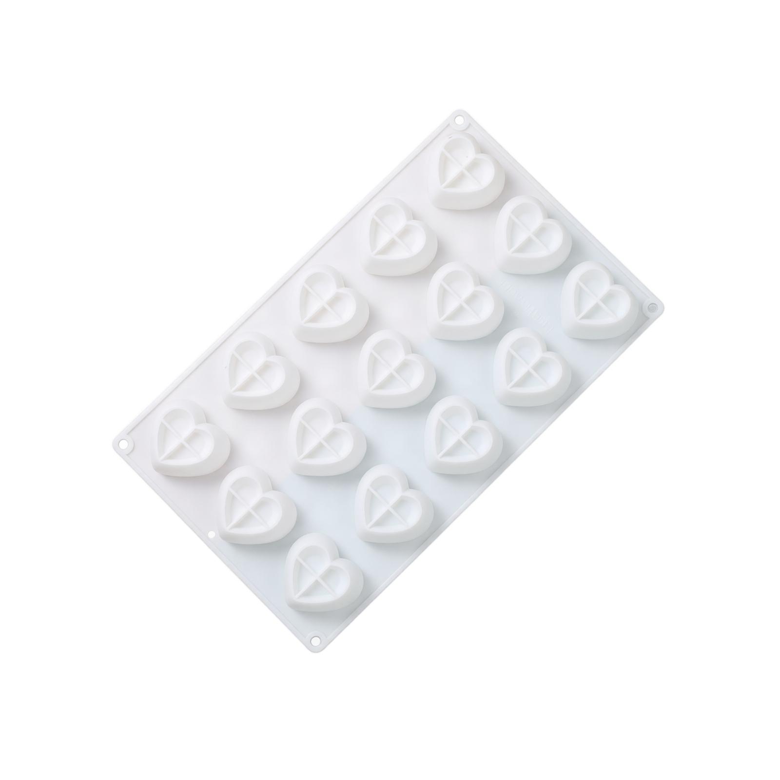 12 Cavities Heart Shape Silicone Mold for Mousse Chocolate Baking Mold Flexible Food Grade Silicone Mold Easy to Demold Baking Mold one size
