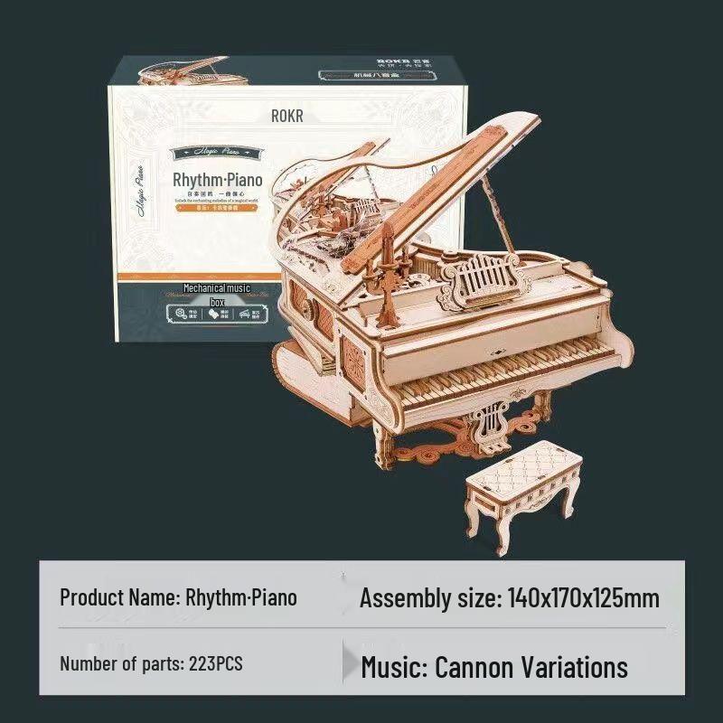 

Rhythmic Piano 3D Stereo Wooden Model Building Kit - Creative Desktop Ornament & Gift