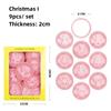 9 Pieces 3D DIY Cookie Press Bake Embossing Round Moulds | Cookie Cutters Biscuit Mold | Party Baking Tools