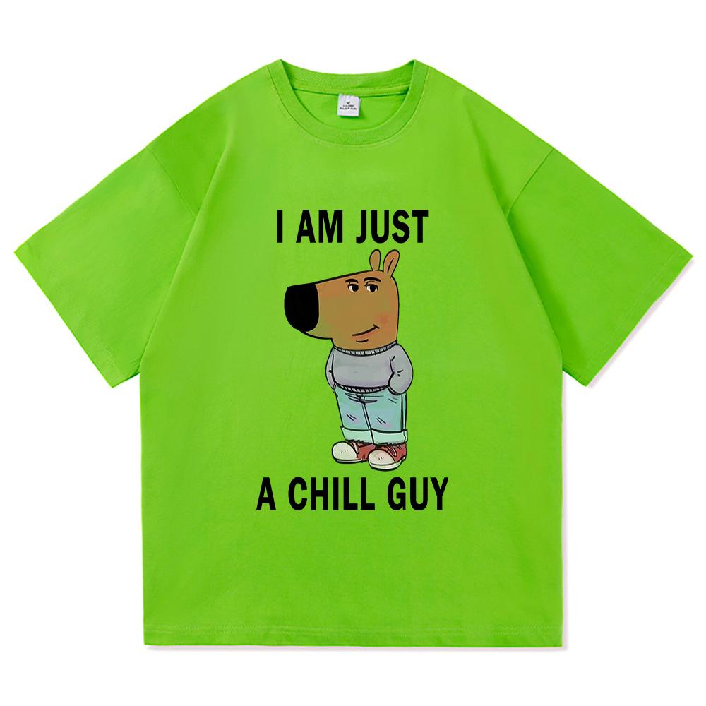 Ich bin nur ein entspannter Typ T-Shirts Sommer Mode Männer/Frauen Ästhetisch Lustig Niedlich T-Shirt Hohe Qualität Cartoon Vintage Baumwoll T-Shirt