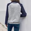 Women's Autumn/Winter 2026 Color Block Polo Collar Hoodie - Casual Simple Style Pullover
