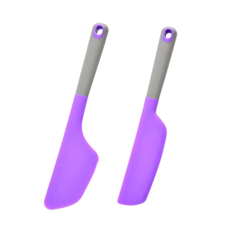 

2pcs Silicone Cream Spatula Set Long Head Salad Blender Knife Non-stick Butter Spatula Heat-resistant Kitchen Baking Tools фіолетовий