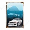Chaser Jzx100 With Mountains Background Metal Signs Wall Wall Decor Wall Cave Vintage Tin Sign Posters