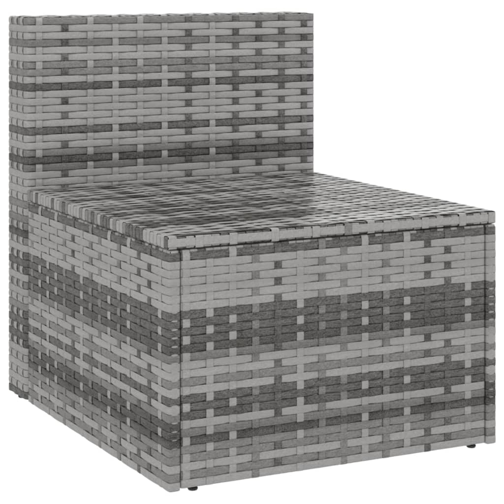vidaXL Garden Corner Sofas with Cushions 2 Pcs. Grey Poly Rattan