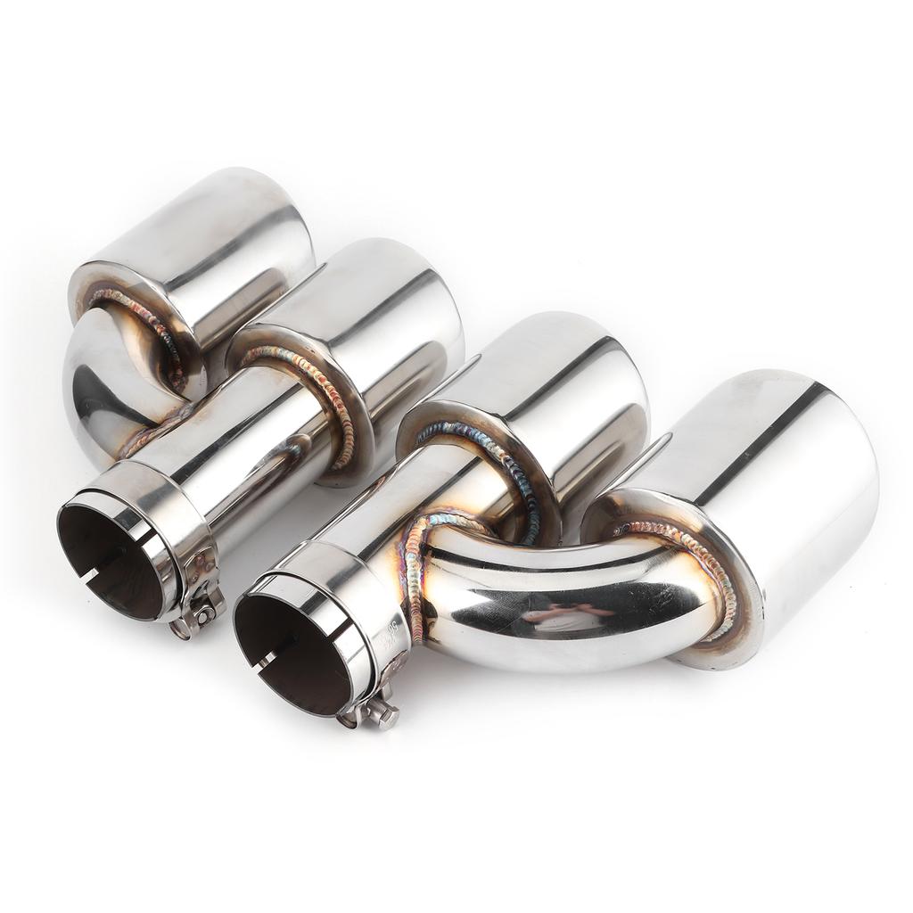 Stainless Steel Exhaust Pipe Tips 4 Outlet Tail Throat Bevel Mouth Fit for A4 A5 A6 A7 S4 S5 S6 S7