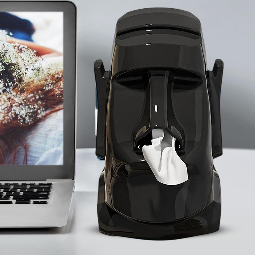 Funny Tissue Holder Easter Island Statue Tissue Box Napkin Organizer Sunglasses Rack For Desktop Vanity Table Shelf Study Dorm