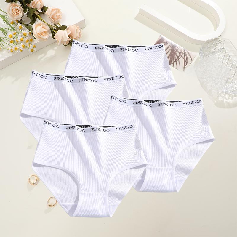 

FINETOO 4 шт./компл. Хлопковые женские трусики женские больших размеров нижнее белье с высокой посадкой дышащие однотонные женские шорты XXL&Set