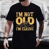 New Summer Mens Casual Round Neck Breathable Tshirt with Street Retro Vintage Classic Car I Am Not Old I Am Classic Print Tops