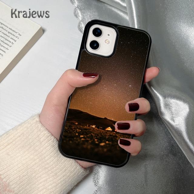 

Krajews Camping Illustration soft Phone Case Cover For iPhone 17 Air 16 15 14 plus 12 13 pro max coque Fundas iPhone 14pro