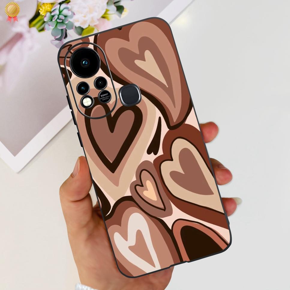 For Infinix Hot 11s Case Back Cover Clear Cute Cat Black Soft Silicone Coque For Infinix Hot11S Hot 11S Phone Case Bumper Fudna