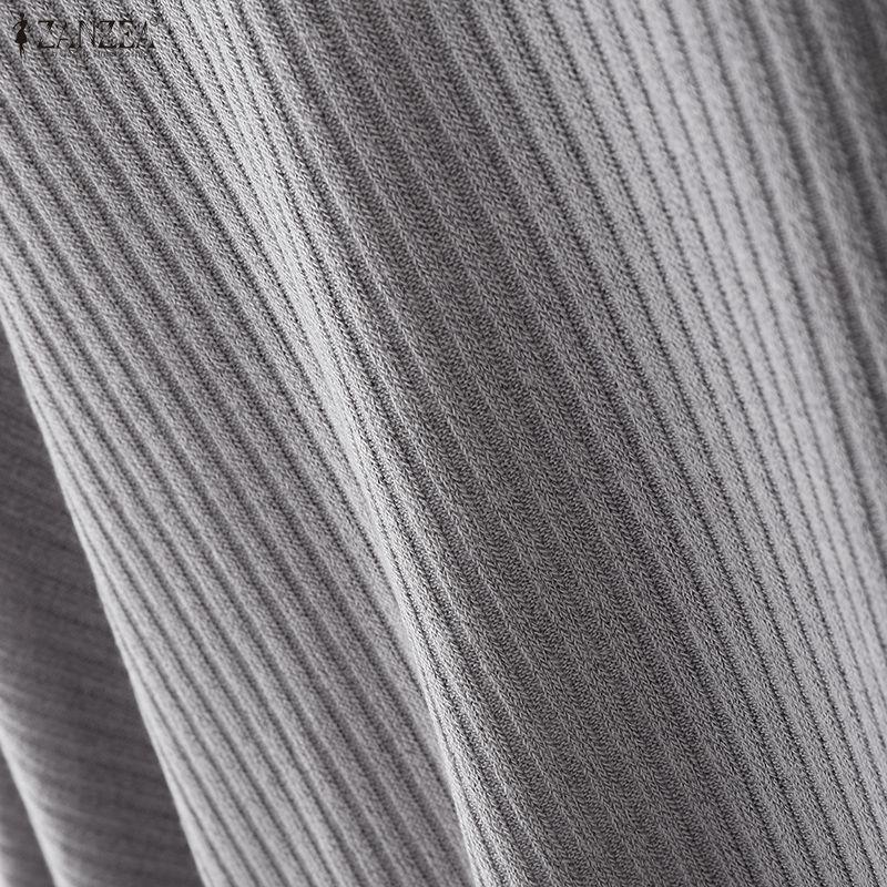 ZANZEA Women Muslim Casual Round Neck Loose Long Sleeve Blouse