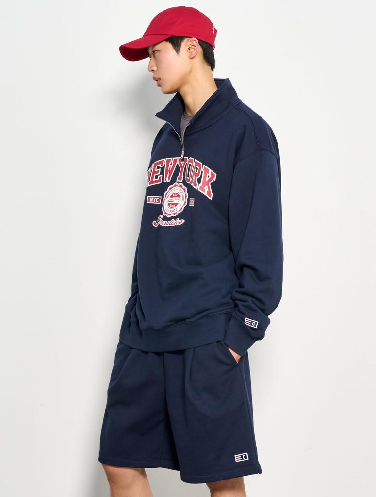 General Idea Man New York Cozy Half Zip Sweatshirt [Navy] / Sbd1U02004