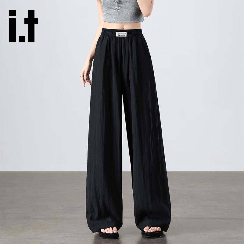 Izzueit Women s High-Waist Wide-Leg Lyocell Linen Pants S
