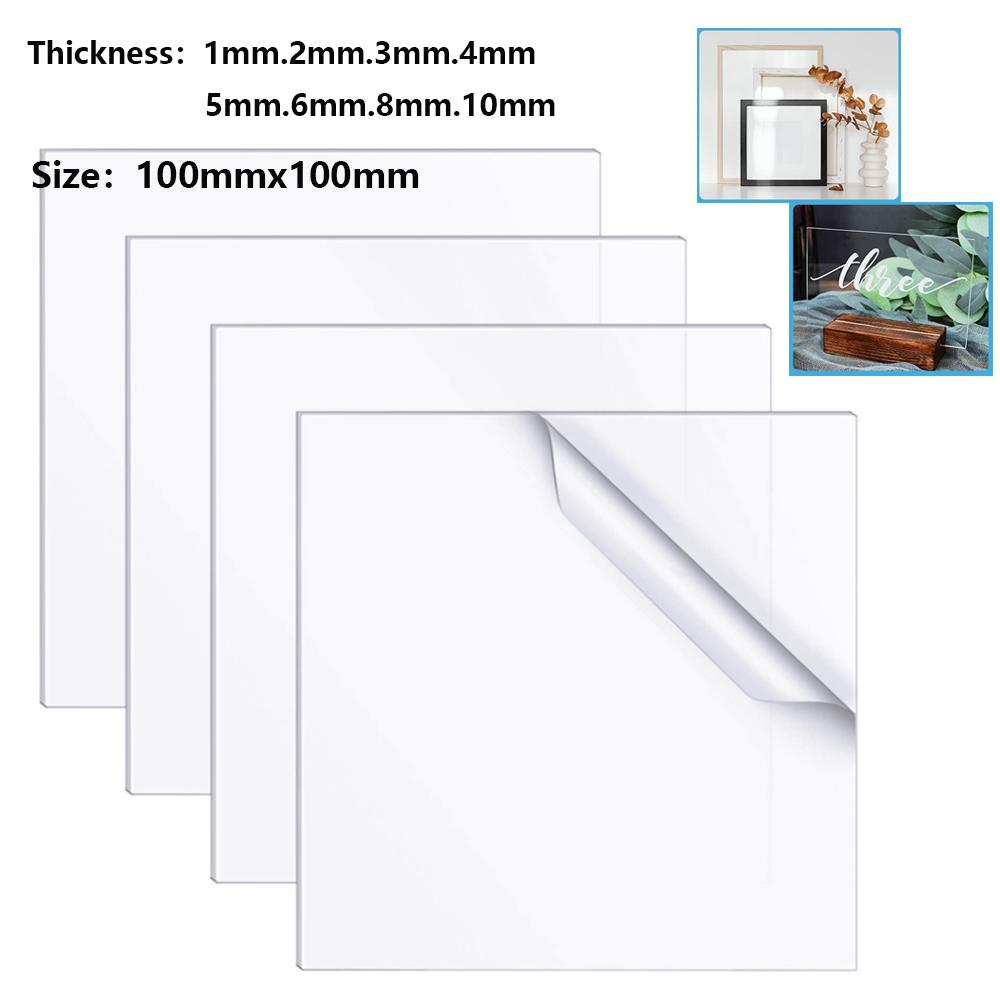 1Pcs 1-10mm Clear Acrylic Sheet, Perspex Glass Panel for Las Cutting, Model Making, Signs & DIY Fabrication Projects