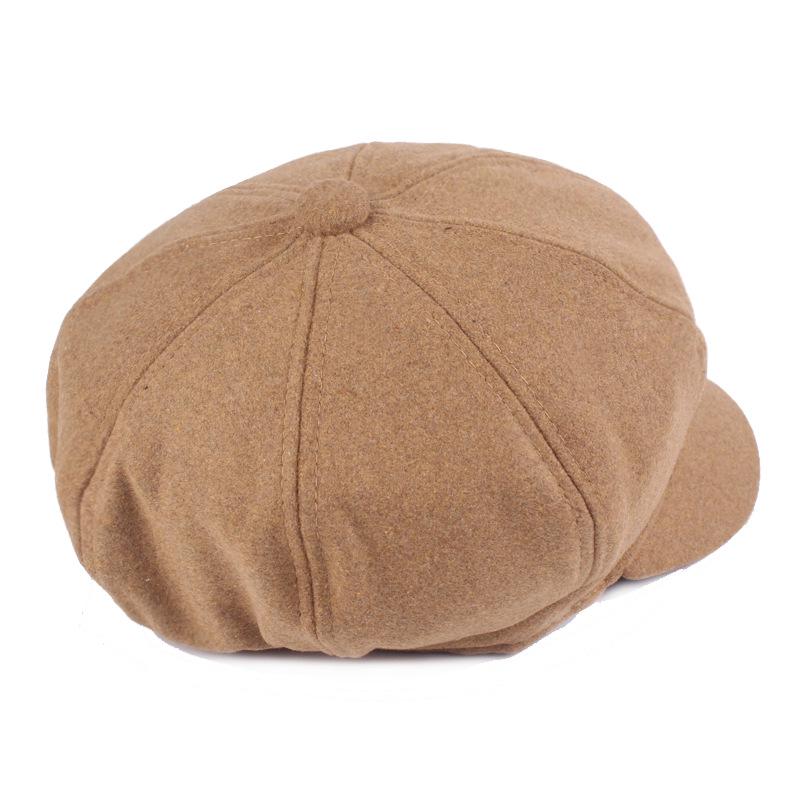 Woolen Octagonal Hat Women's Autumn Winter Hat Painter's Hat Retro Beret Newsboy Cap