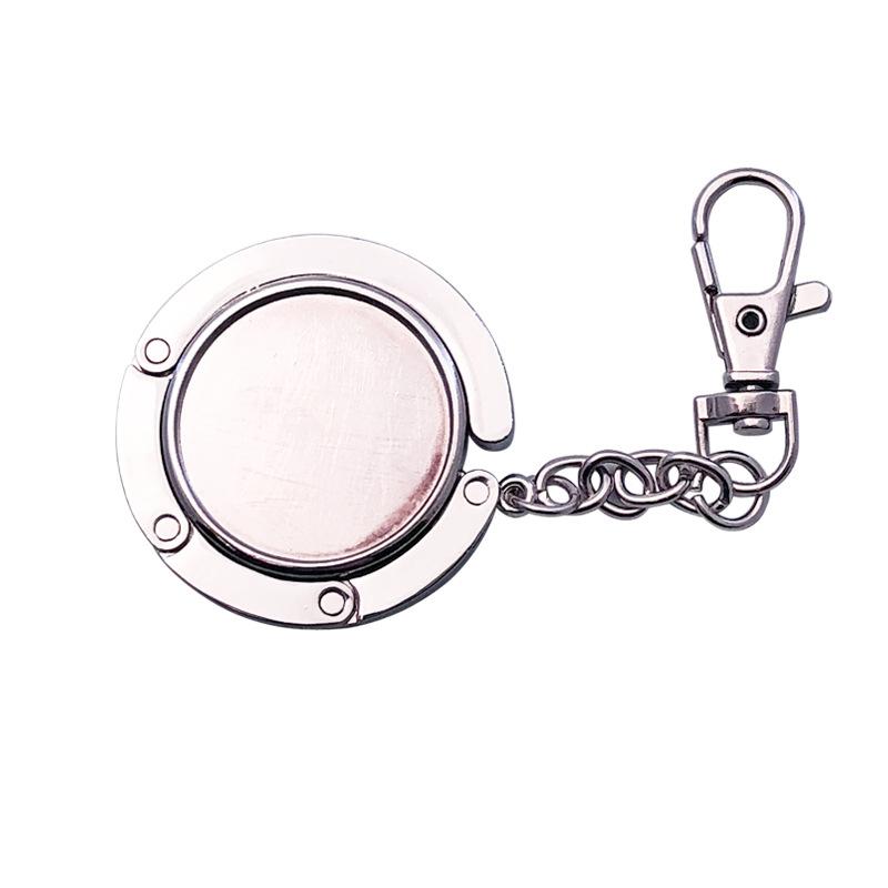 Simple Round Metal Folding Bag Hook Holder Portable Handbag Hooks Keychain Table Side Hangers Multipurpose Non-Slip Hook
