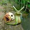 Weatherproof Patio Accents Halloween Skull Snail Statue, Gothic Home Decor, Creative Resin Crafts Figurine Ornaments for Outdoor Garden Lawn