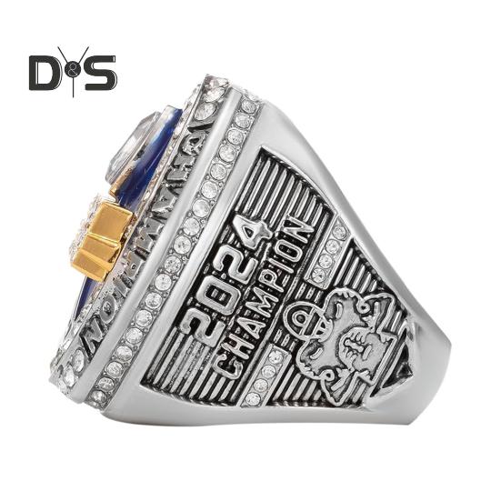 Fotballmesterskapsring Dobbeltbelagt overflate Cubic Zirconia Halskjede Armbånd Anheng Football League Winner Trophy Ring Award Ring