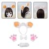 Sheep Costume Set Sheep Ears Headband Plush Tail Bowtie Sheep Hair Hoop Set Mesh Skirt for Halloween Costume Cosplay