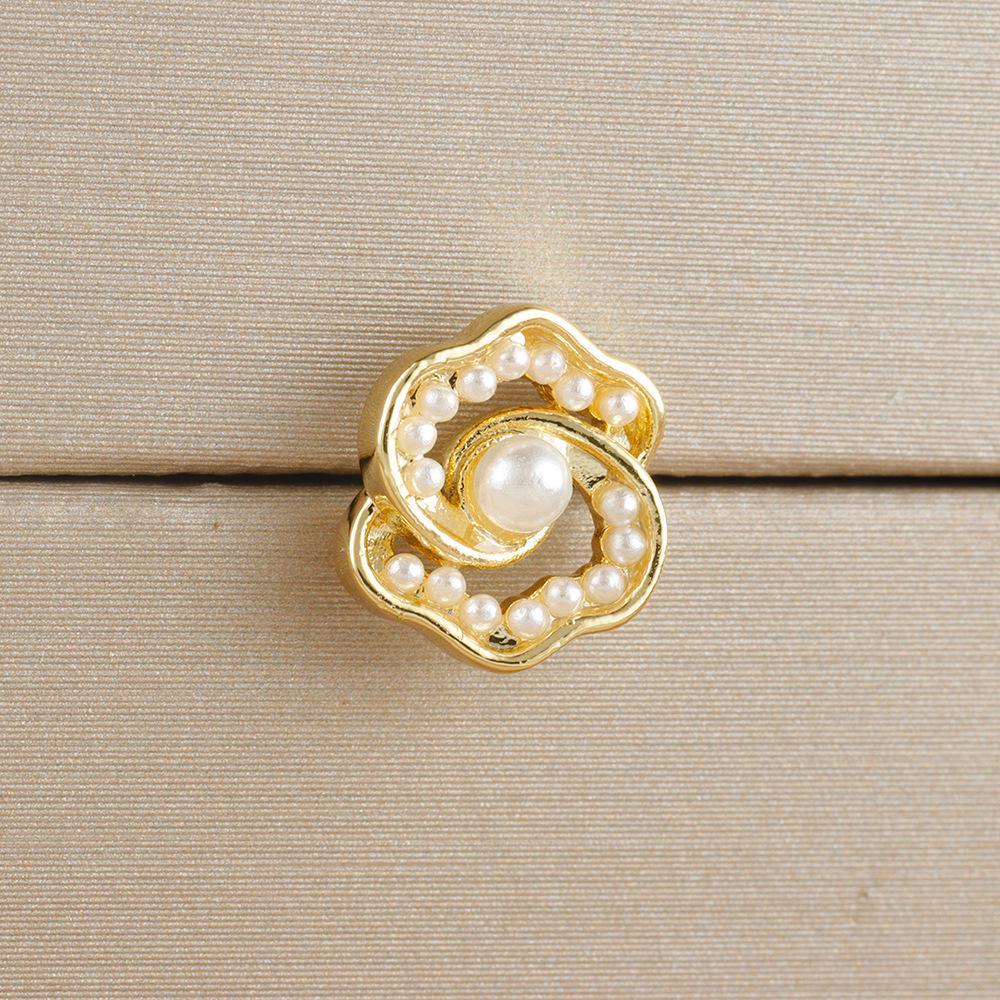 Pearl Flower Bee Zircon Earrings with Stainless Steel Needle