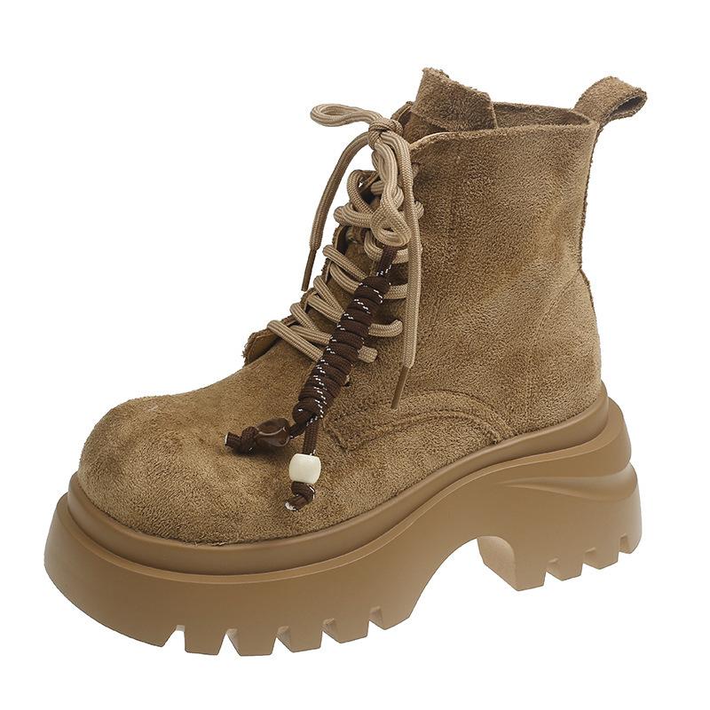 British Style Retro Big Head Locomotive Short Boots Women's 2025 Autumn and Winter New Versatile Small Casual Martin Boots