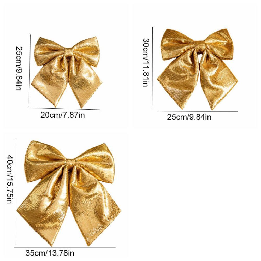 Large Sparkling Glitter Christmas Bow Solid Color DIY Christmas Tree Bowknot Ornaments Christmas Tree Topper Rustic