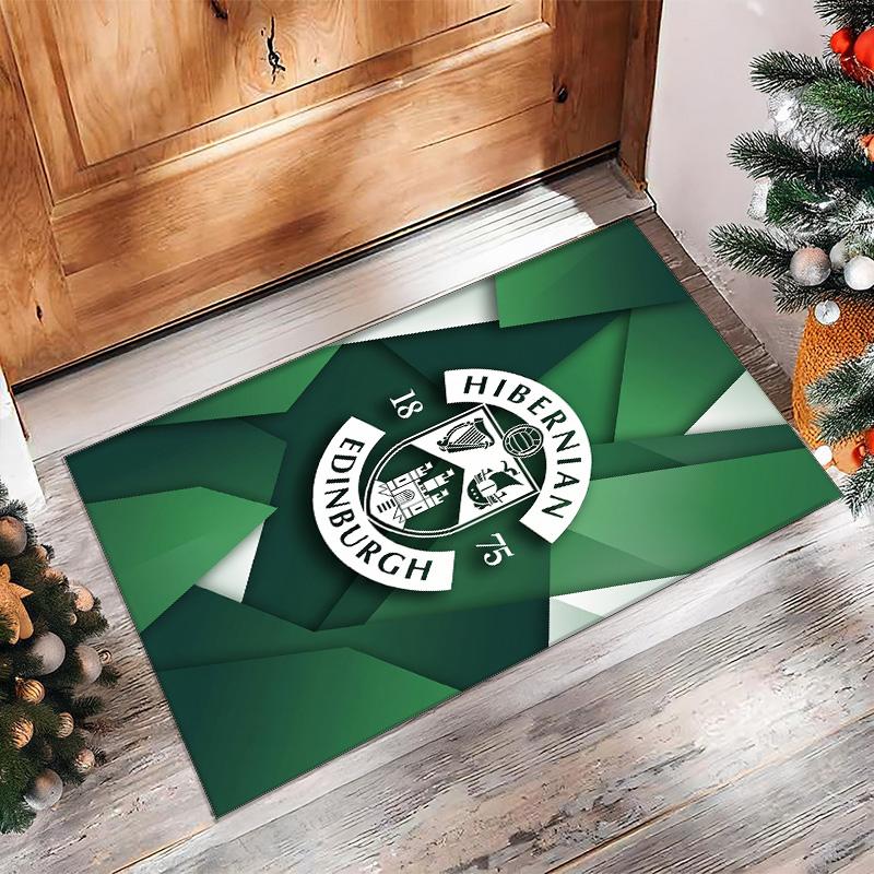 Hibernian FC Fußballmuster Weicher Teppich Rutschfeste Indoor-Bodenmatte Sportdekorationsmatte für Schlafzimmer