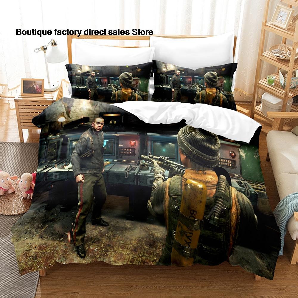 Video Game Print Duvet Cover All Sizes Customizable for Gamers Bedroom Twin Full Queen King Size Metro Exodus Bedding Set 3PCS