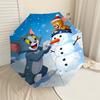 1PC Tom and Jerry Snowman Umbrella-8-Rib Reinforced, Automatic Open, Lightweight & Durable, Cute Fashion Accessory for Outdoor, D2683
