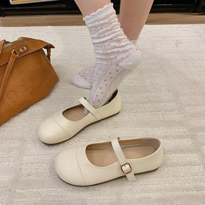 Shallow Mouth Mary Jane Shoes Women's 2025 New Spring and Summer Flat-soled Soft-soled with Skirt Doudou Shoes French Evening Single Shoes