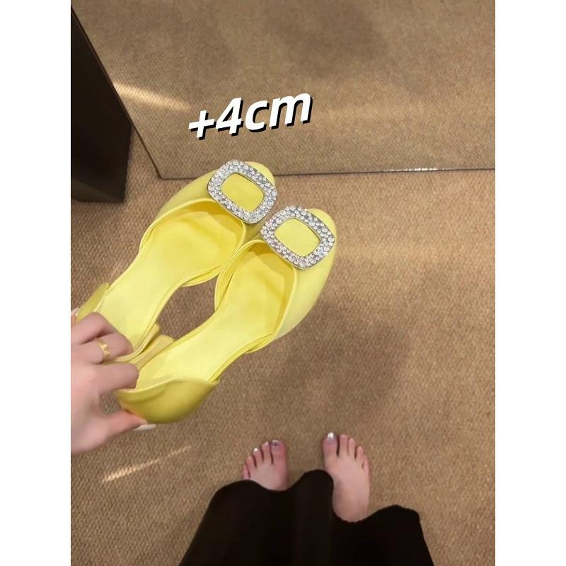 

Sheepskin version~ Niche design is simple and not tiring, round head Mary Jane shoes, women s small inner height increase shallow mouth single shoes 34