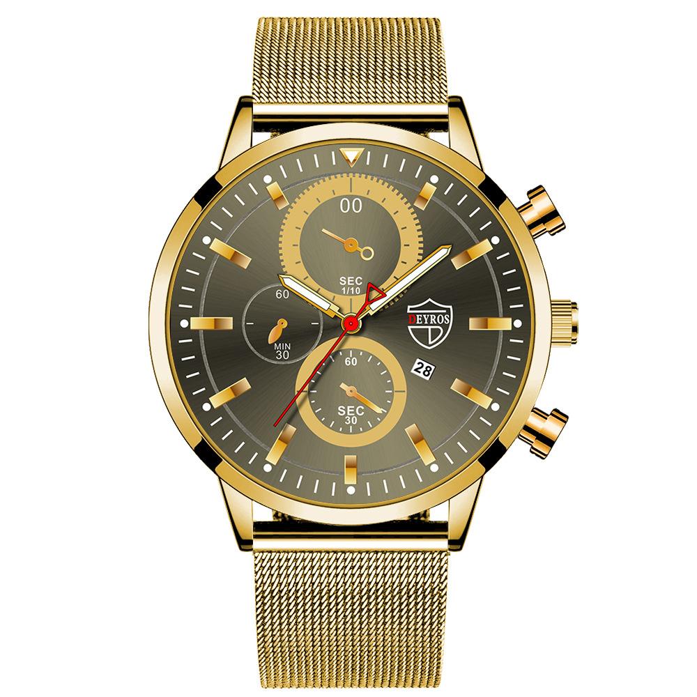 Steel Belt Watch Men'S Classic Automatic Luminous Calendar Quartz Watch