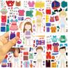 8/16sheets Cute Character Dress Up Puzzle Stickers Make a Face Decals DIY Stationery Fridge Suitcase Assemble Jigsaw Sticker Toy