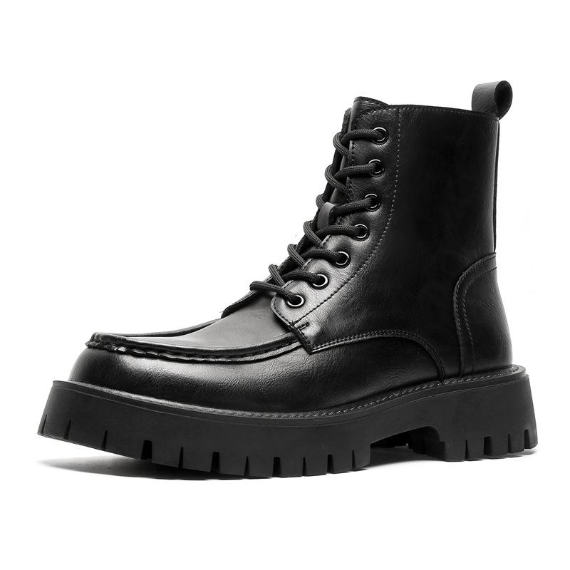Martin boots men's autumn and winter new high-top tooling locomotive boots British style thick bottom side zipper versatile 86689-J