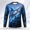 Whale Shark Ocean Pattern Men Long Sleeve Crew Neck T Shirt 3d Print Animal Graphic Top Casual Tee For Ocean Lovers Daily Street
