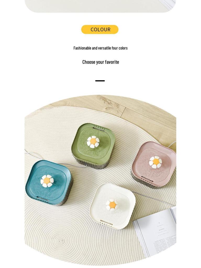 Smart Pet Water Fountain with Automatic Circulation and Filtered Flow for Cats and Dogs