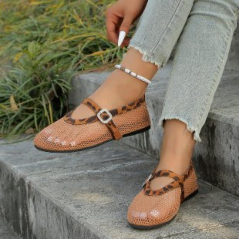 Schuhe in Übergröße, Ausgeschnittene Sandalen, Damen Flach, Zehenkappe mit einem Knopf