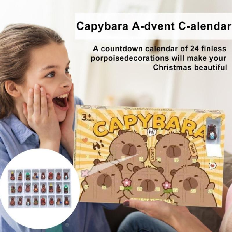 Countdown Christmas Capybara Calendars Blind Box Toy Figures Gift Decorative