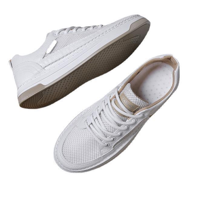 Men's shoes 2025 new explosion summer breathable deodorant mesh hollow mesh small white board shoes men's sports and leisure network