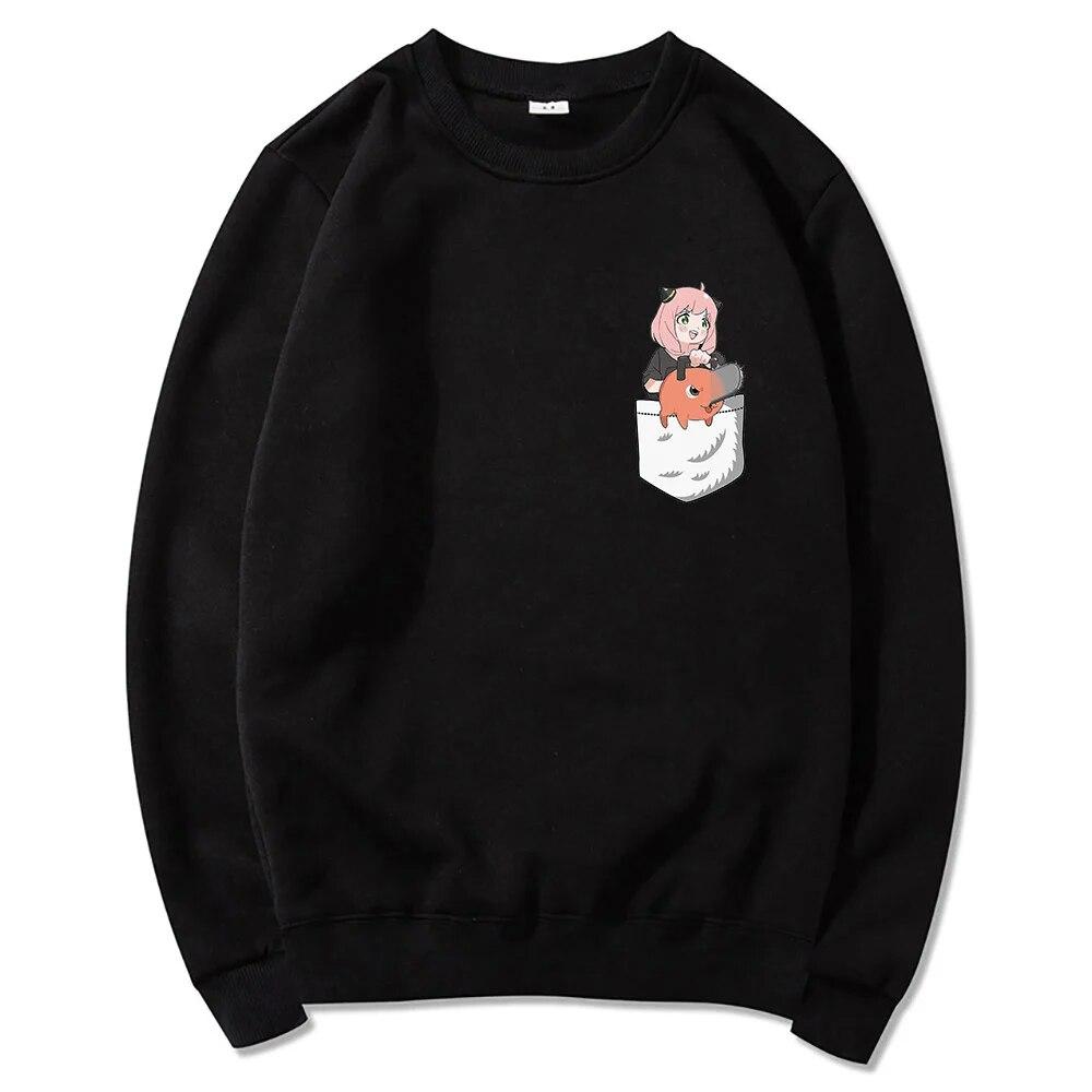 Cute Anya and Pochita Classic Hoodie Hoodies Winter Anime SPY X FAMILY Women Spring/Autumn Unisex Sweatshirt Harajuku Sudaderas Unisex