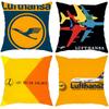 Travel L-Lufthansa Cushion Cover Comfortable Reversible Pillow Cover Ideal for Car Sofa Bedroom & Beyond