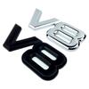 Auto Metaallegering 3D V8 Logo Cilinderinhoud Kofferbak Achter Auto Badge Decal Chrome V8 Side Wing Emblem Sticker Auto styling