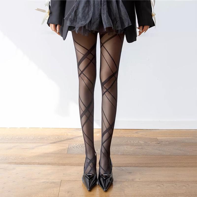 1/2/3Pcs Striped Jacquard Pantyhose, Hot Slim Fit Stretchy Pantyhose, Women'S Stockings & Hosiery