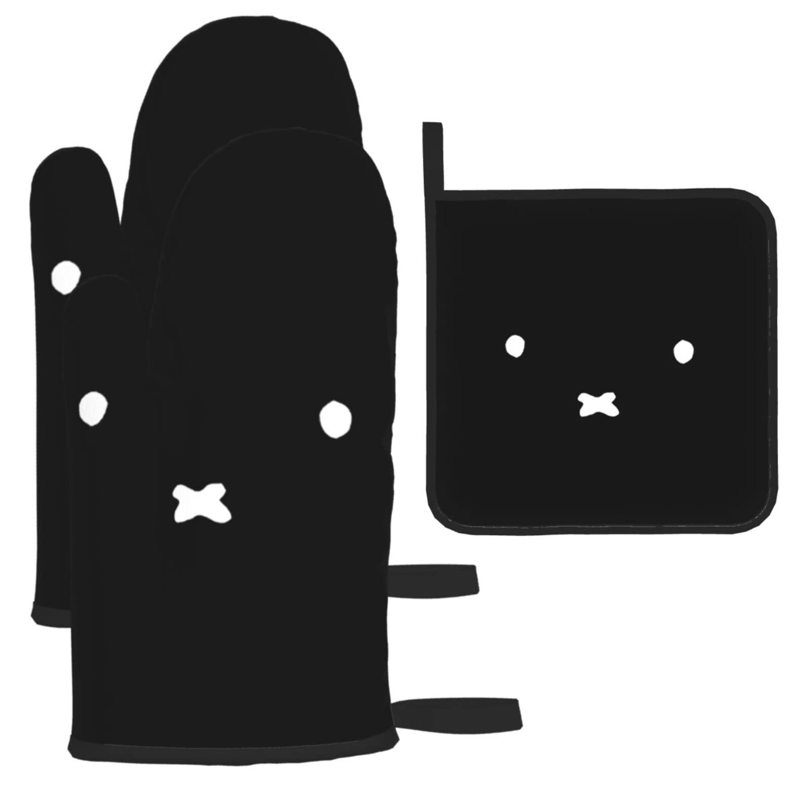 

Miffy Pot Stylish and Cute Oven Kitchen Can be Used on Both Left and Right Set of 2 Heat-Resistant Holders/Oven Mitts, Mitts, Anti-Slip, Anti-Burn,