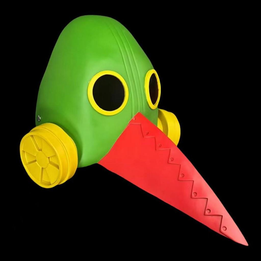 Maschera Chainsaw Man in Resina Oggetto di Scena con Design a Becco d'Uccello per Decorazioni di Natale e Halloween