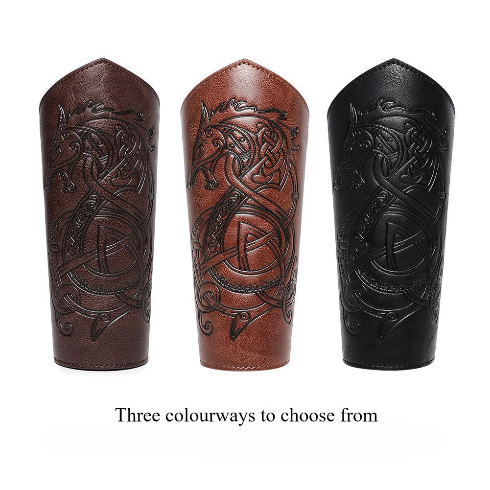 PU Lær motorsykkel albuebeskyttelse middelaldersk armbeskyttere punk armbeskytter håndleddsbeskyttere