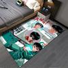 Anime Cartoon Style Carpet with Characters and Dynamic Text Pattern Suitable for use as an anti-slip for living room bedroom sofas
