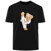 Summer New Kung Fu Bear Print High Quality Men's Printed T-shirt Comfortable Breathable Cotton Round Neck Large Size Men T-shirt