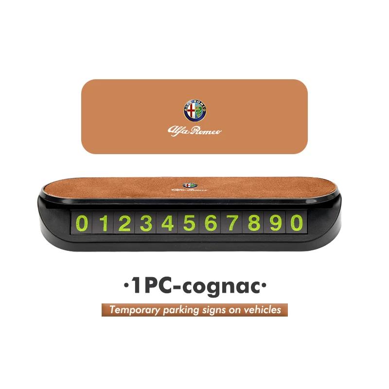 

Car Stickers For Alfa Romeo Metal Car Logo Temporary Stop Sign Parking Card Telephone Number Card Plate For Alfa Romeo GT Stelvi
