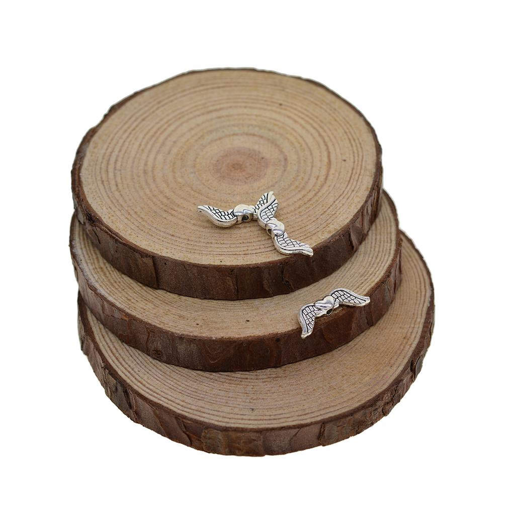 100 Stück 20 mm tibetische silberne Engelsflügel-Abstandsperlen zum Selbermachen von Schmuck